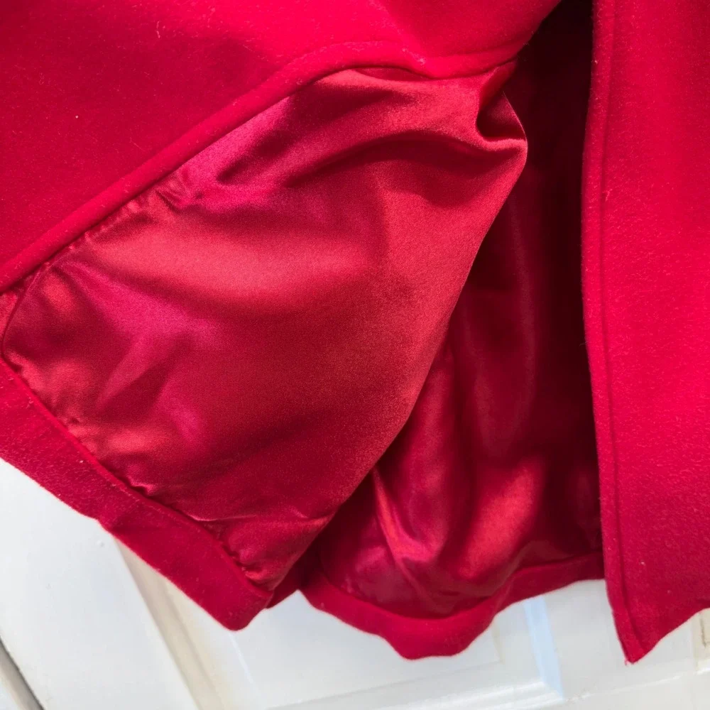 Gymboree Girls Red Bow Holiday Traditions Winter Pea‎ Coat Fully Lined Size 10
